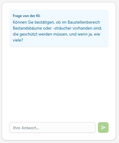 Screenshot der Devisieren App mit dem KI-Chat