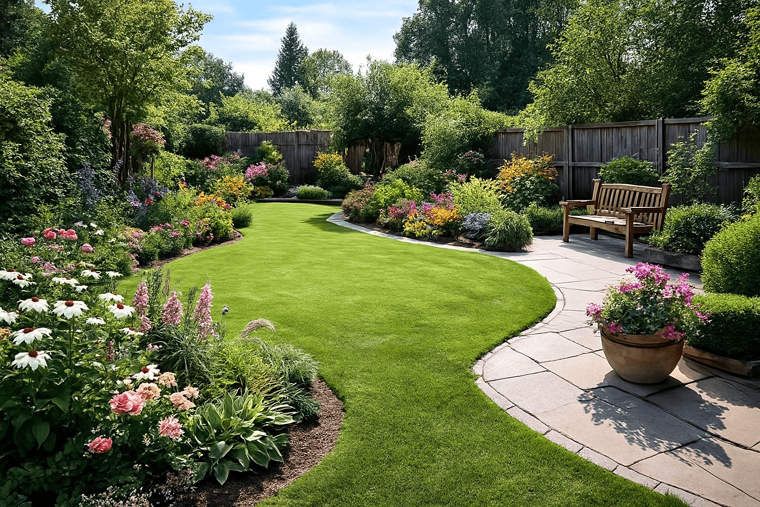 Endresultat eines Gartenbauprojekts